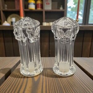 NEW Lenox Butterfly Meadow Salt Pepper Shaker Set Clear Glass Made in Germany